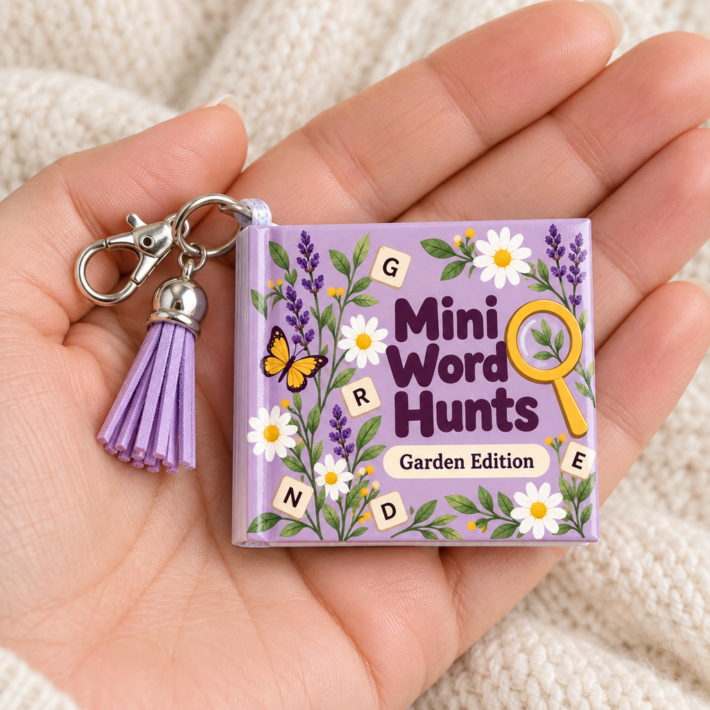Mini Word Search Keychain Book – Garden Edition
