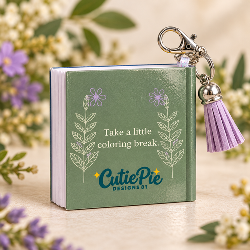 Mini Adult Coloring Keychain Book – Stress Relief Edition
