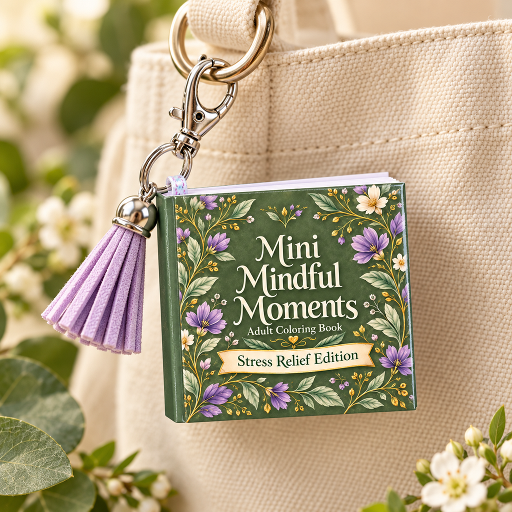Mini Adult Coloring Keychain Book – Stress Relief Edition