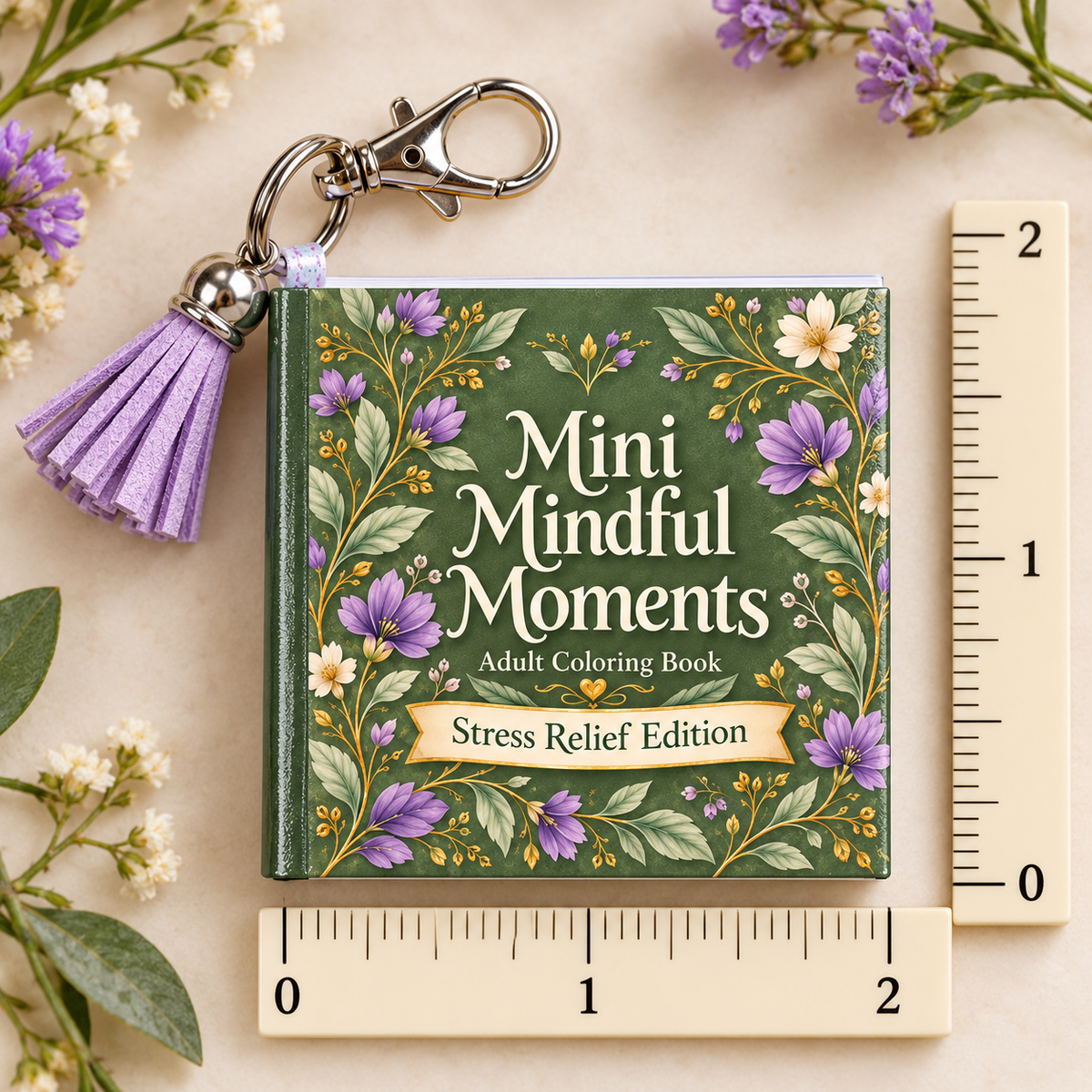 Mini Adult Coloring Keychain Book – Stress Relief Edition