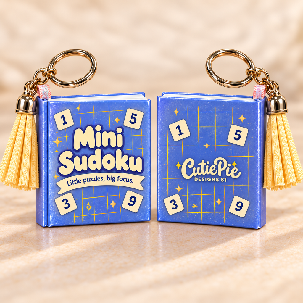 Mini Sudoku Keychain Book – Blue Edition