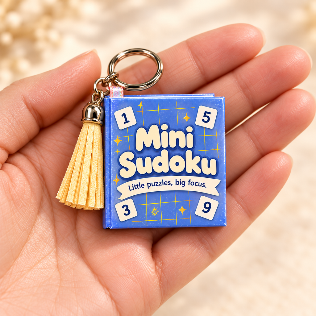 Mini Sudoku Keychain Book – Blue Edition